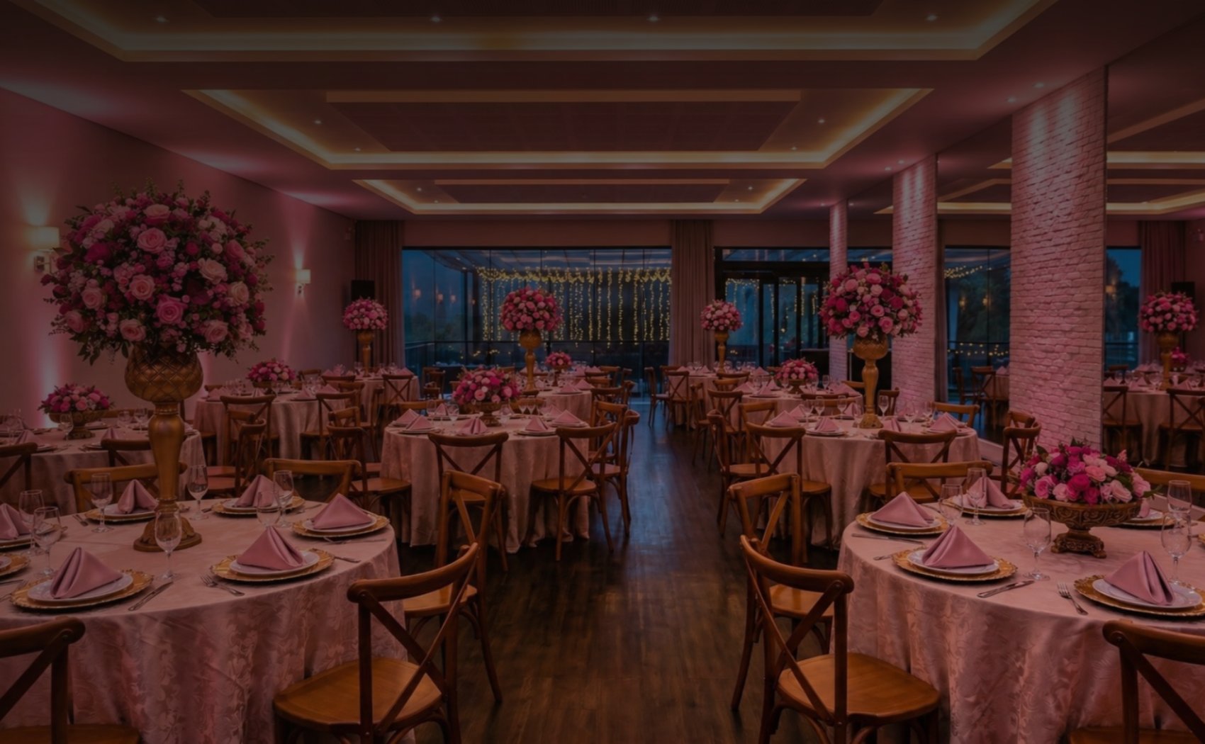 Festa de 15 anos com velas sparkle e luzes
